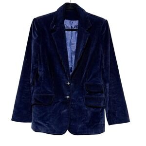 Vtg Silver Unicorn Whimsigoth Velvet Corduroy Blazer Women Sz M Scholarly Prep